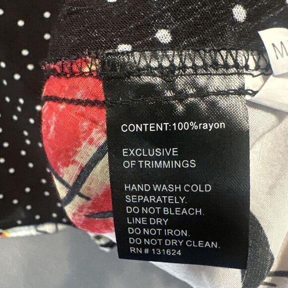 Calessa Button Up Tunic Top Sheer Mixed Print Plus Size 2X Artsy Art to Wear - Picture 2 of 7